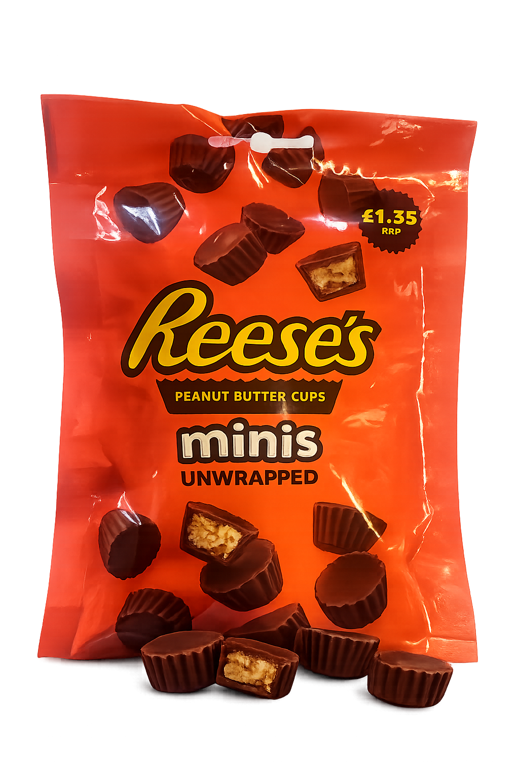 Reese's Minis Uden indpakning, mælkechokolade og jordnøddesmør 70g