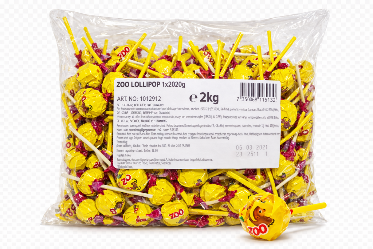 Malaco Zoo Lollipop 2 kg Godis Klubba Lösvikt