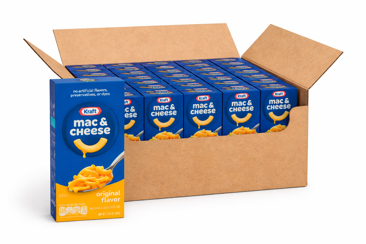 Kraft Mac & ost middag. Hel kartong 35st forpackningar.