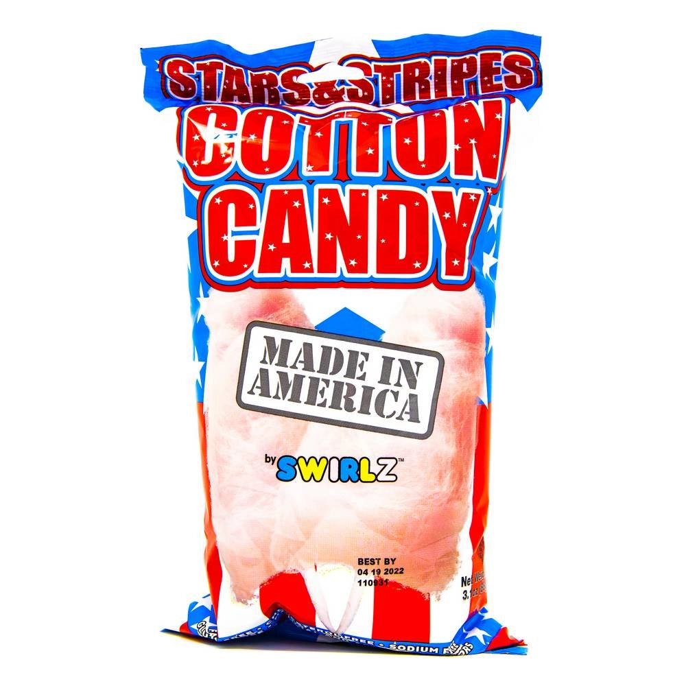 Candyfloss med stjerner og striber 88 g