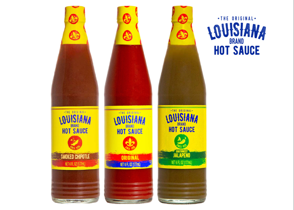Louisiana Hot Sauce-sæt 3 x 177 ml