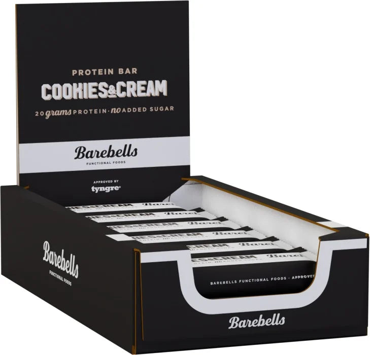 Barebells Proteinbar Cookies &amp; Cream 55 g 12 stk. (BF 2024-09-12)