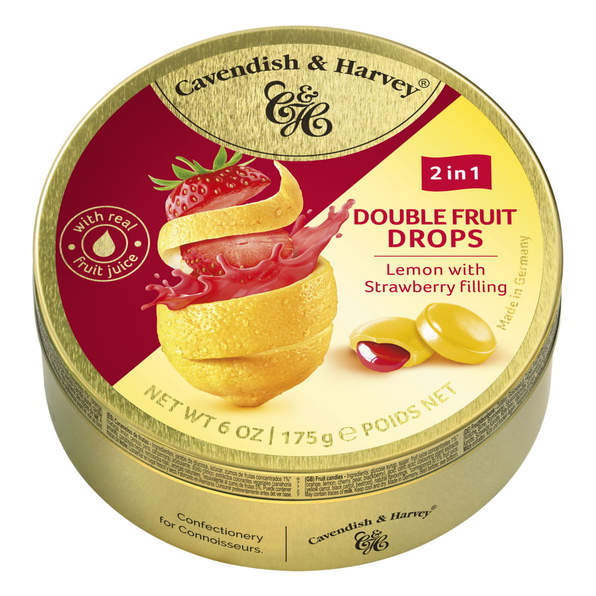 Cavendish Citron Jordbær Dråber Fyldt 175g